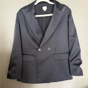 Black Double-Breasted Blazer